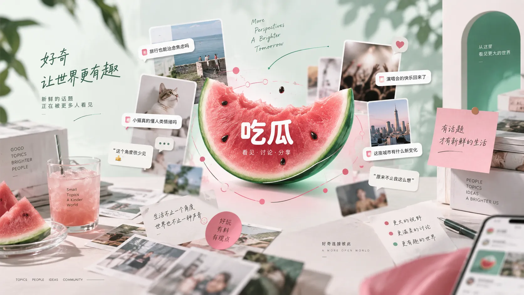 今日热点与吃瓜内容视觉图